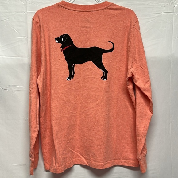The Black Dog Mens MV Homeport Coral Heather Longsleeve Tee Size S - Picture 4 of 5